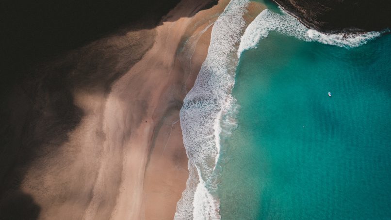 aerial view of beach shore