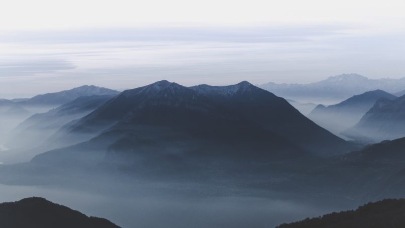 aerial photography of mountains