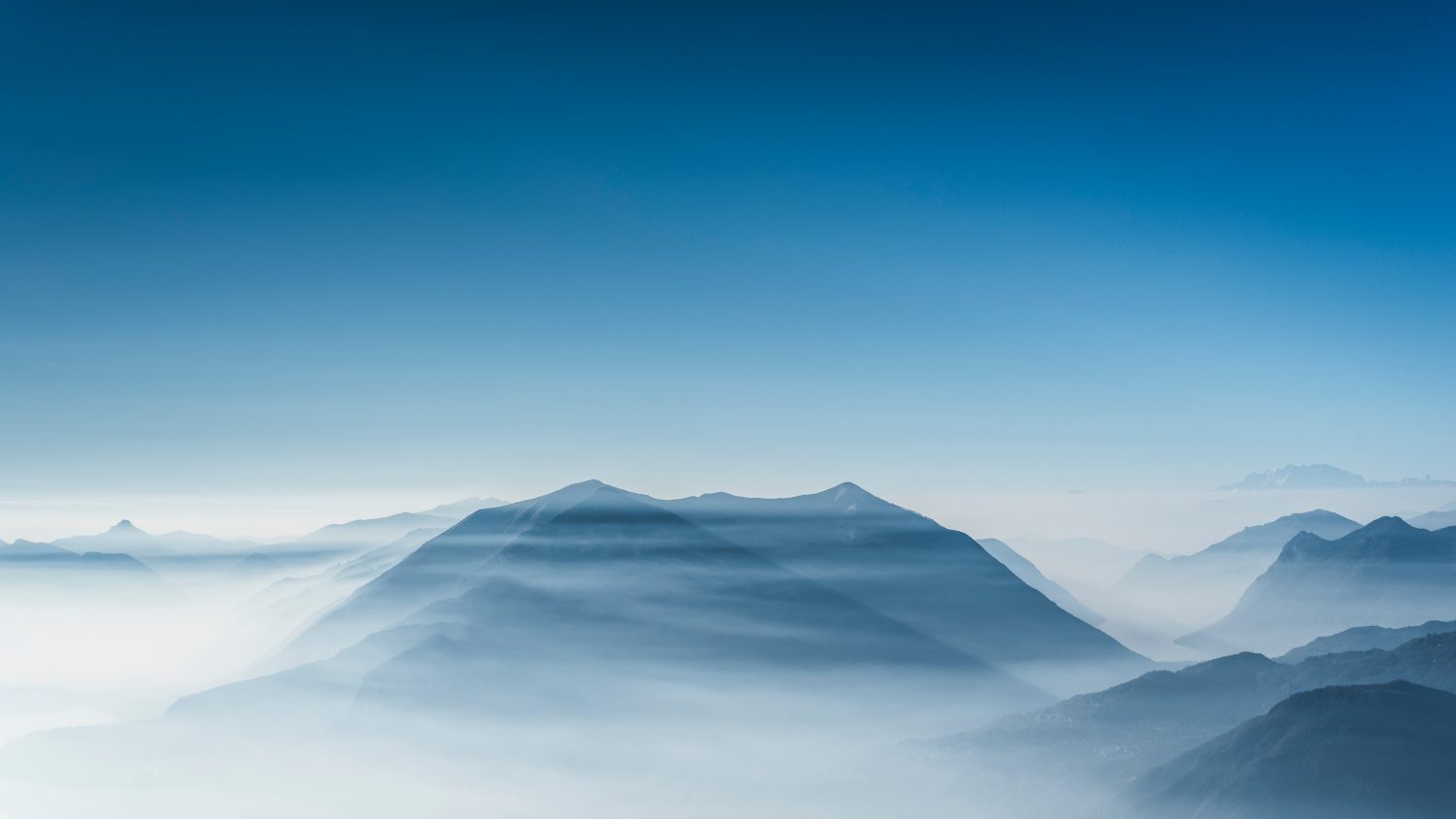 mountain in mist