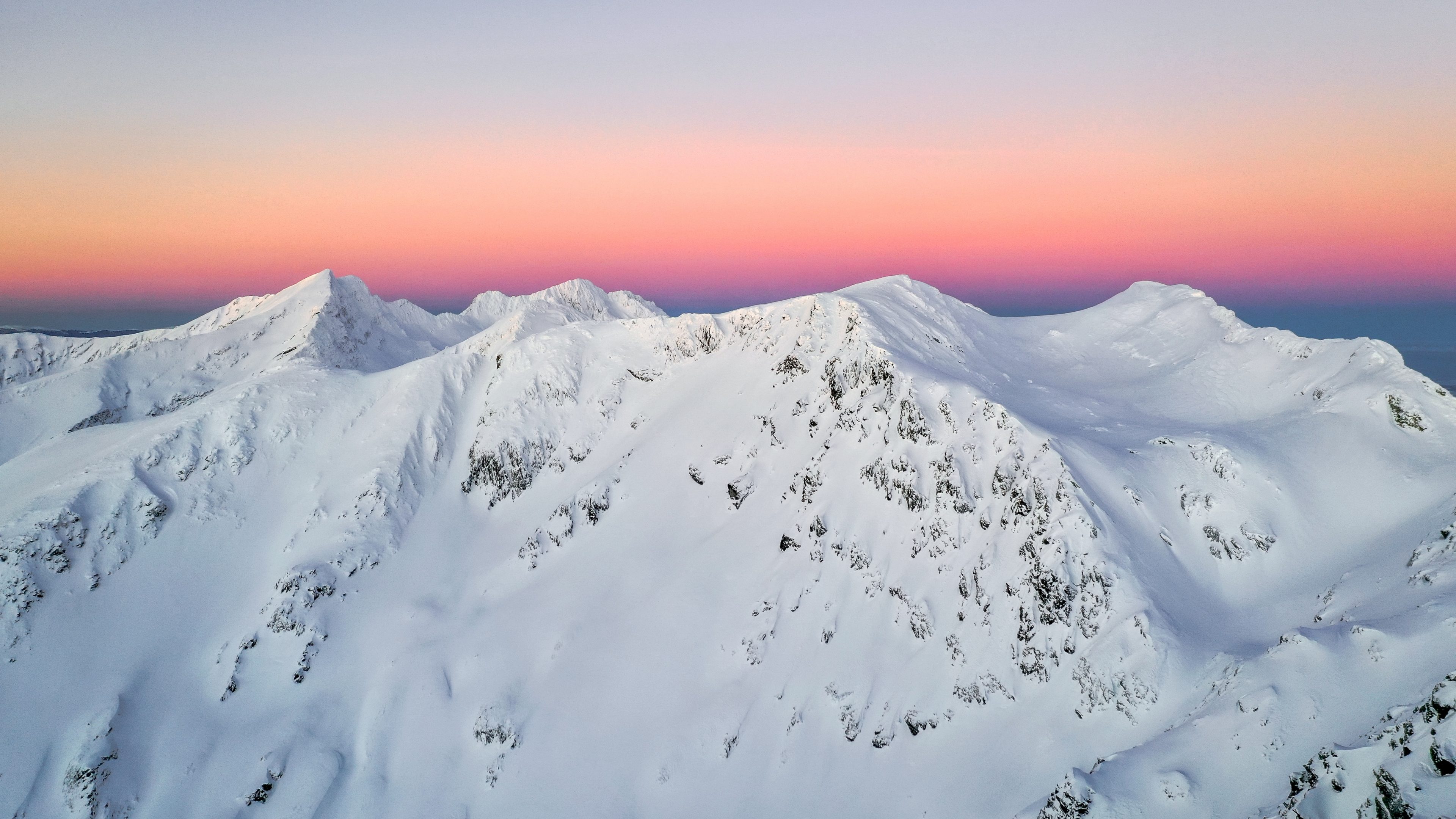 mountain peak covered with snow