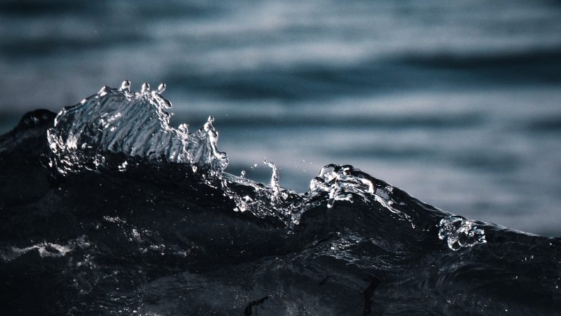 water splash in close up photography