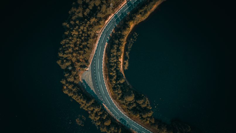 aerial photo of road