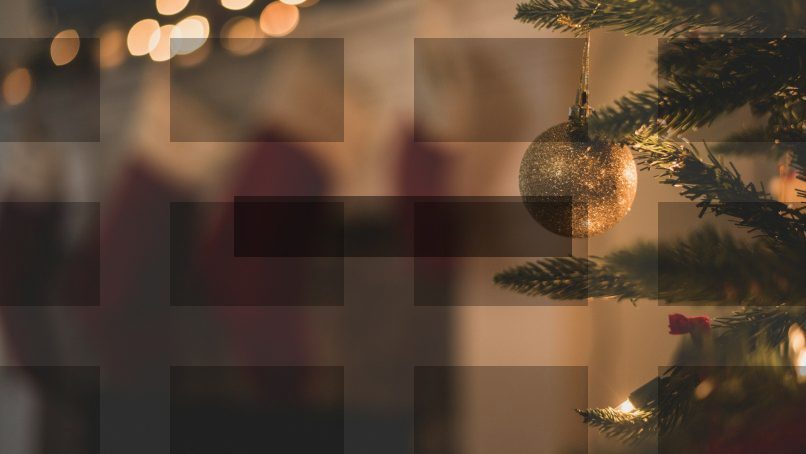 closeup photo of baubles on christmas tree — Samsung Frame TV art