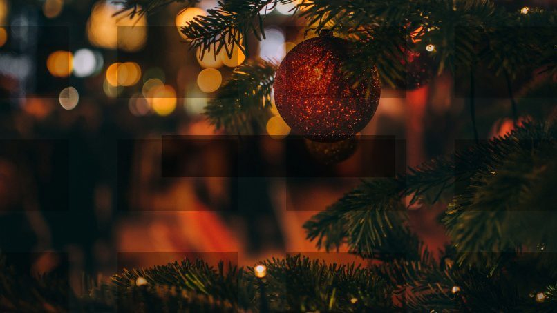 red bauble on tree — Samsung Frame TV art