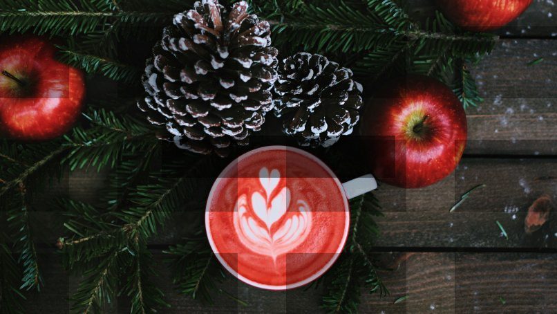 red coffee latte on white ceramic mug — Samsung Frame TV art