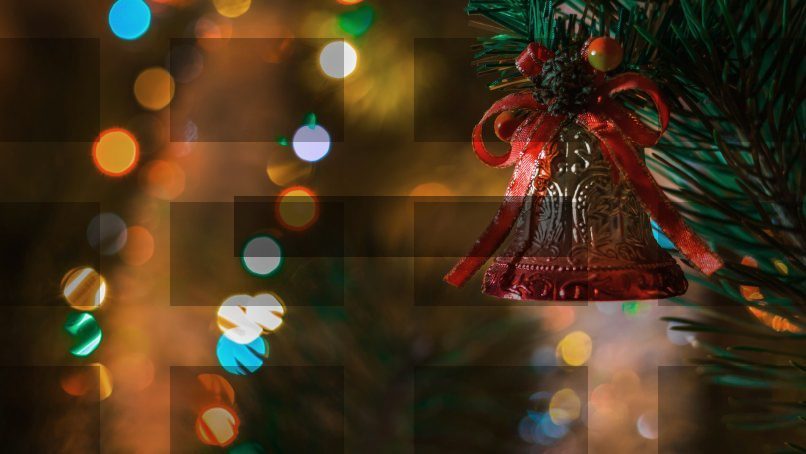 a christmas ornament hanging from a christmas tree — Samsung Frame TV art