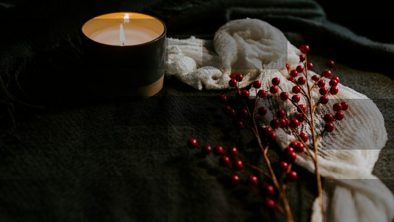 white candle on black holder — Samsung Frame TV art