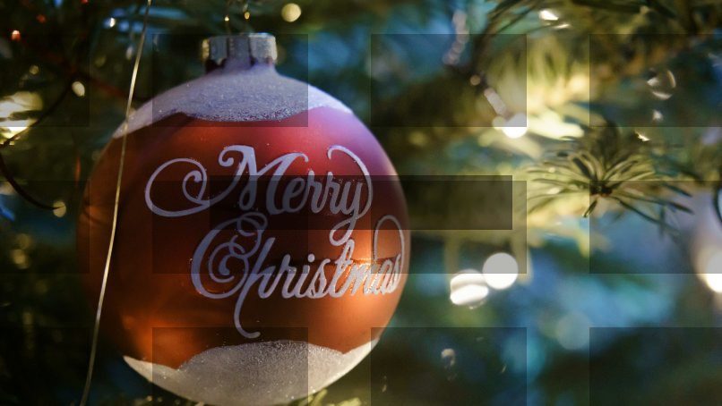 A christmas ornament hanging from a christmas tree — Samsung Frame TV art