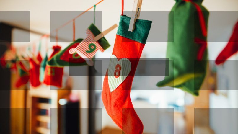 red and white stocking — Samsung Frame TV art