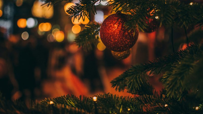 red bauble on tree — Samsung Frame TV art