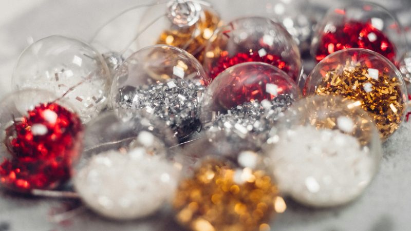 red, gold, white, and silver decorations — Samsung Frame TV art