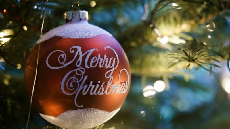 A christmas ornament hanging from a christmas tree — Samsung Frame TV art