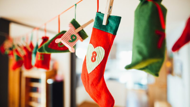 red and white stocking — Samsung Frame TV art