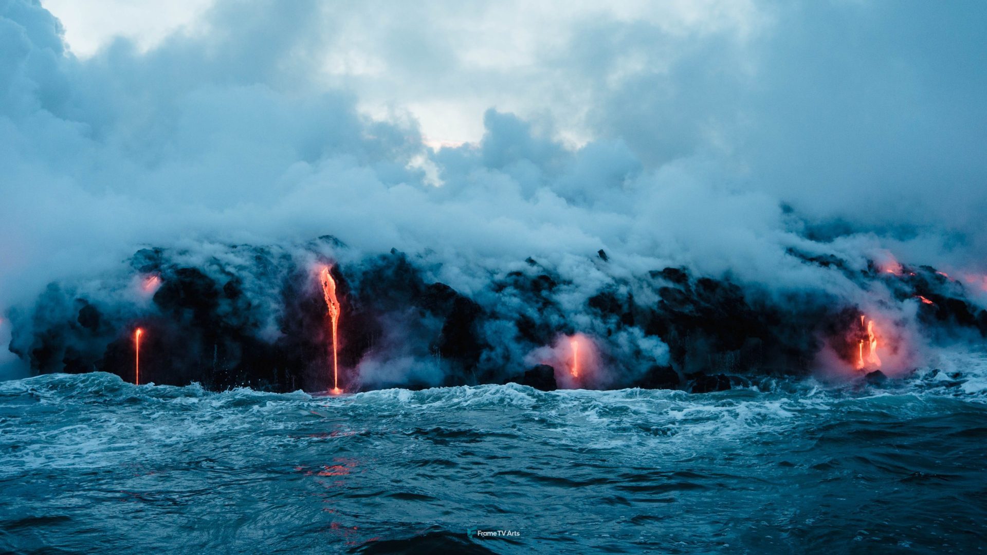 lava dripping to ocean — Samsung Frame TV art