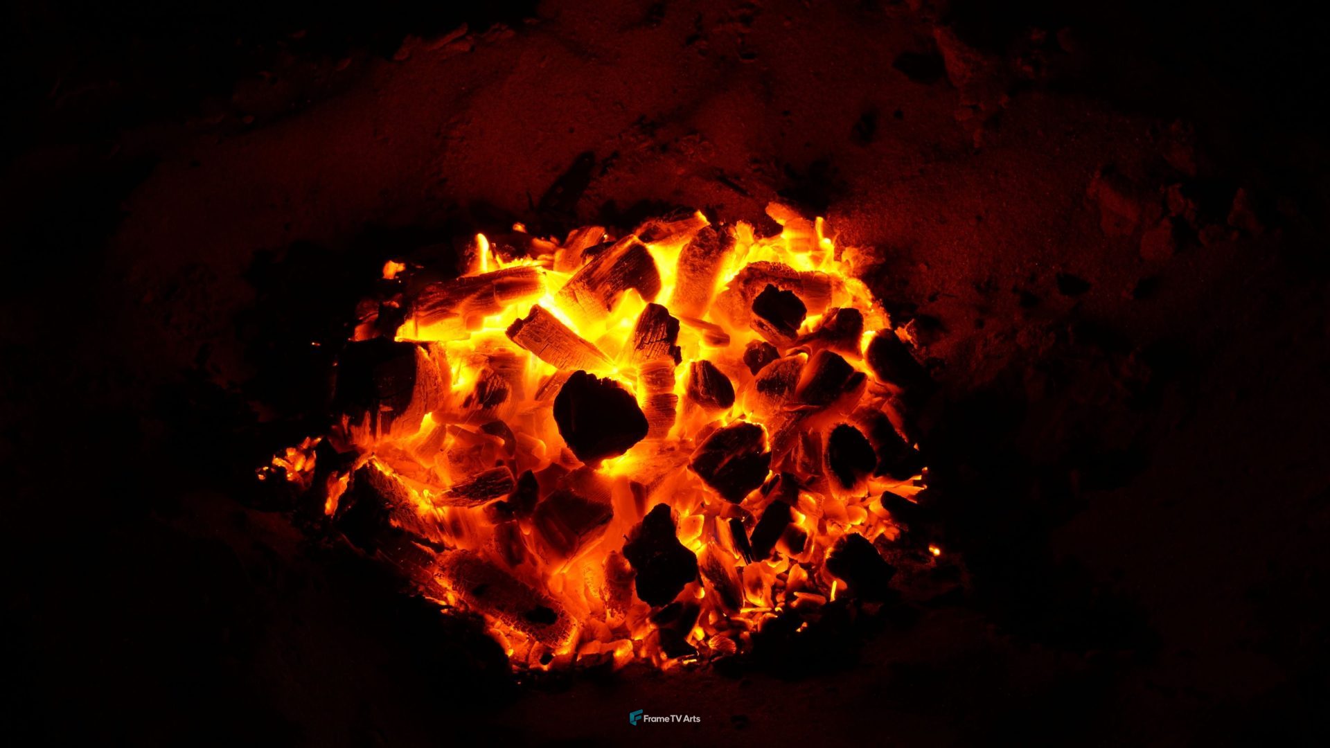 Glowing embers in hot red color — Samsung Frame TV art