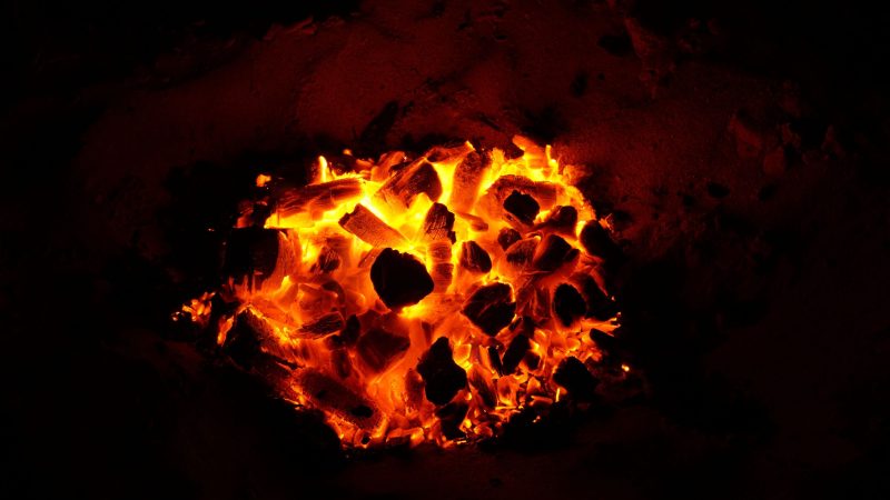 Glowing embers in hot red color — Samsung Frame TV art