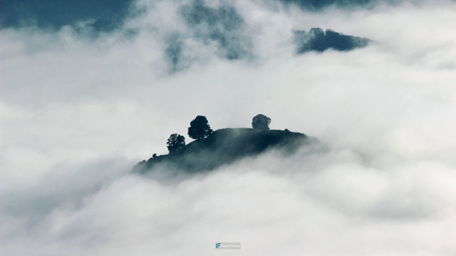 Passing clouds engulf a mountain — Samsung Frame TV art