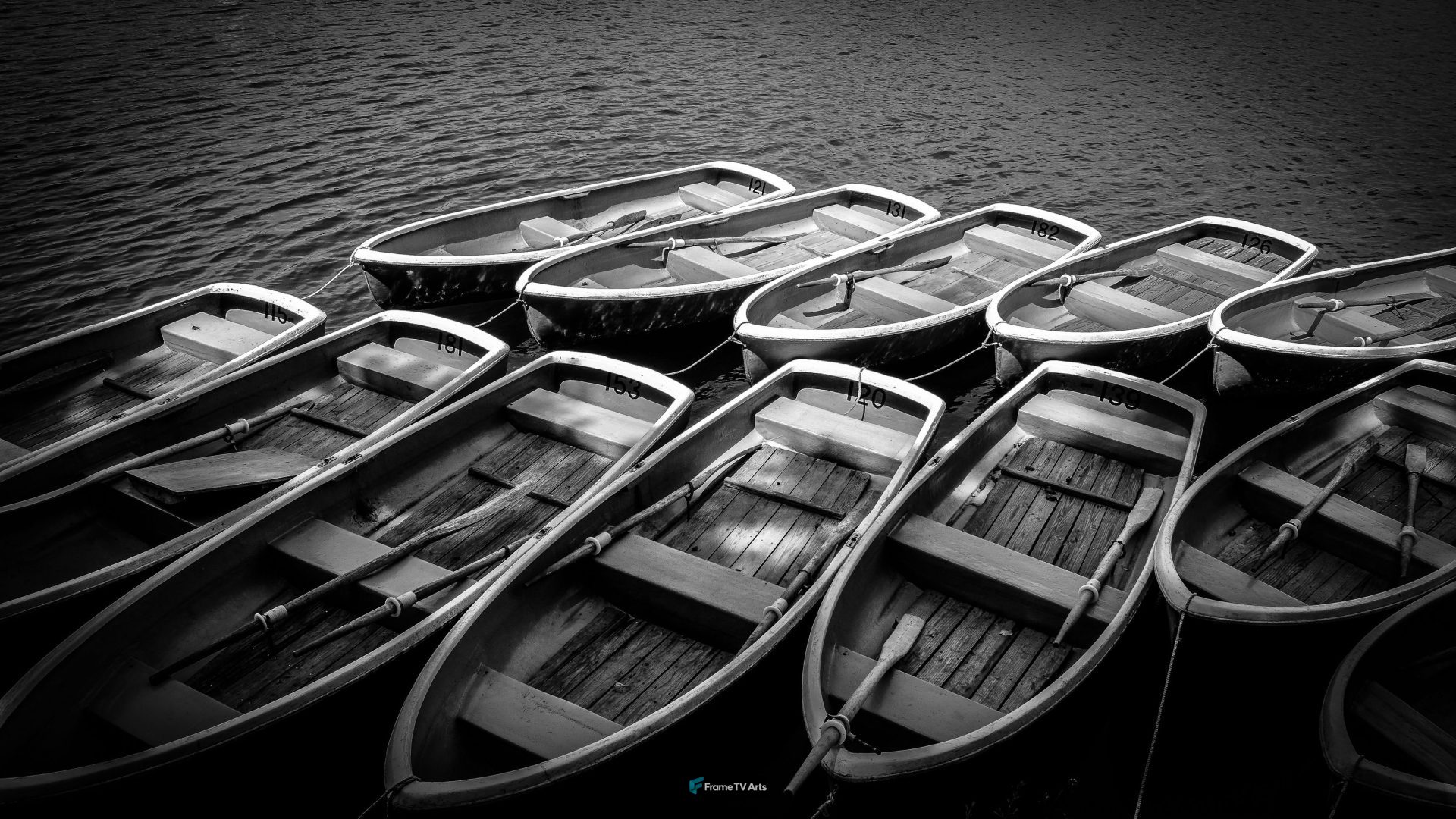 Moored Boats on Sea — Samsung Frame TV art