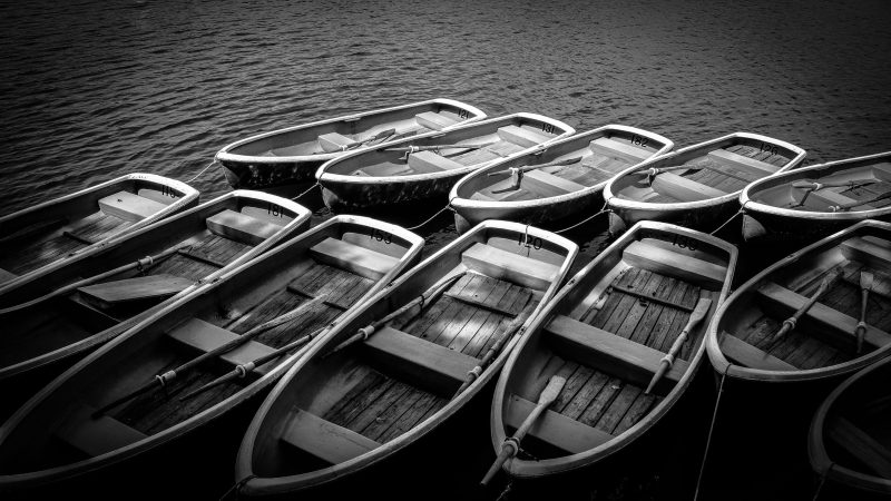 Moored Boats on Sea — Samsung Frame TV art