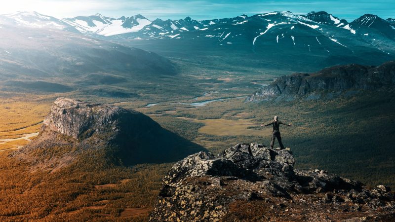 Man on cliff with open arms — Samsung Frame TV art