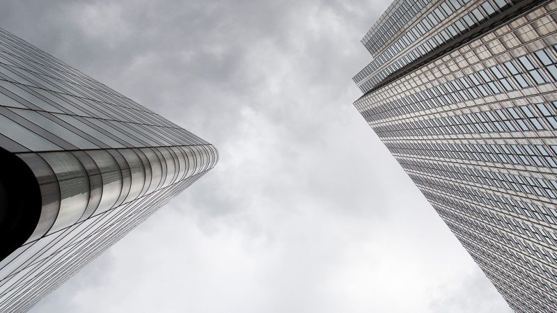 Buildings and clouds from below — Samsung Frame TV art
