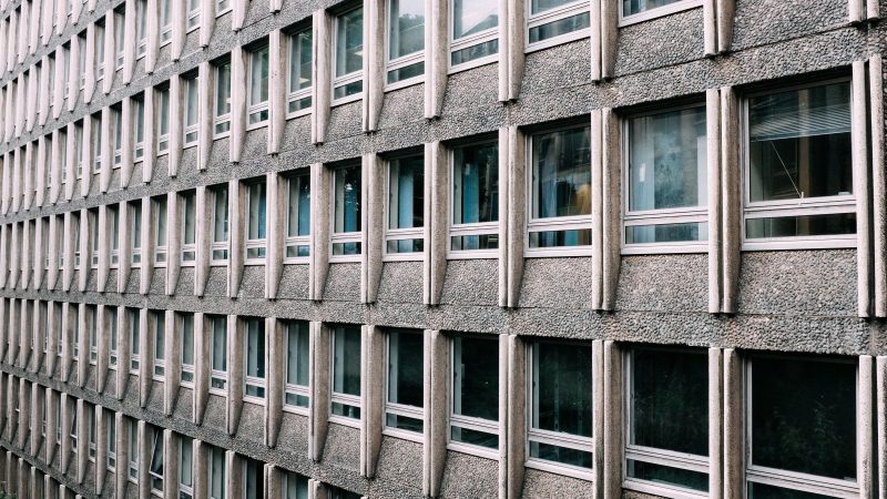 Glass Windows of Concrete Building — Samsung Frame TV art