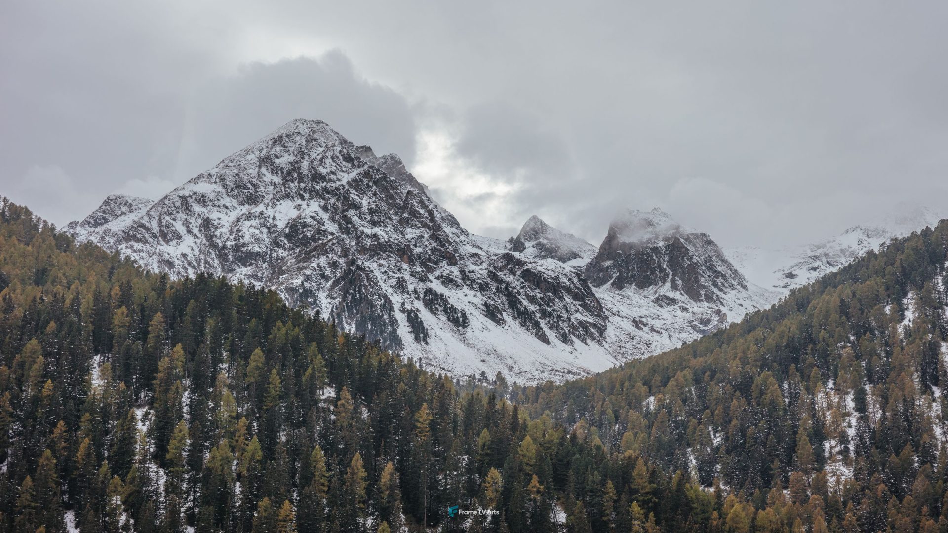 Snow Mountains and Pine Trees — Samsung Frame TV art
