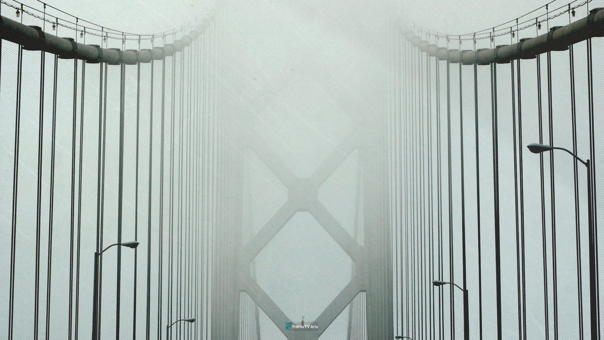 San Francisco Oakland Bay Bridge in fog — Samsung Frame TV art