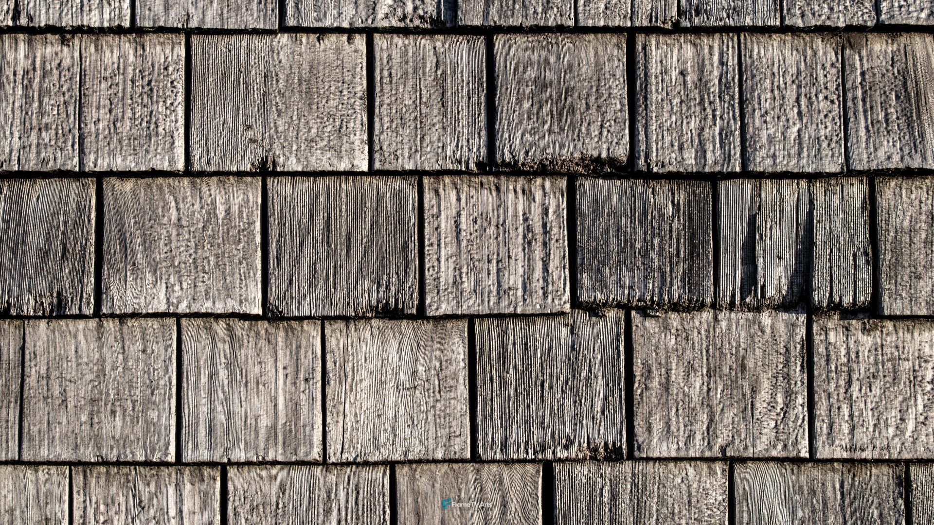 Weathered wooden shingle texture close-up — Samsung Frame TV art