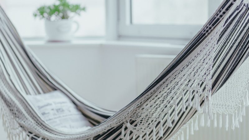 Hammock in a cozy room with natural light — Samsung Frame TV art