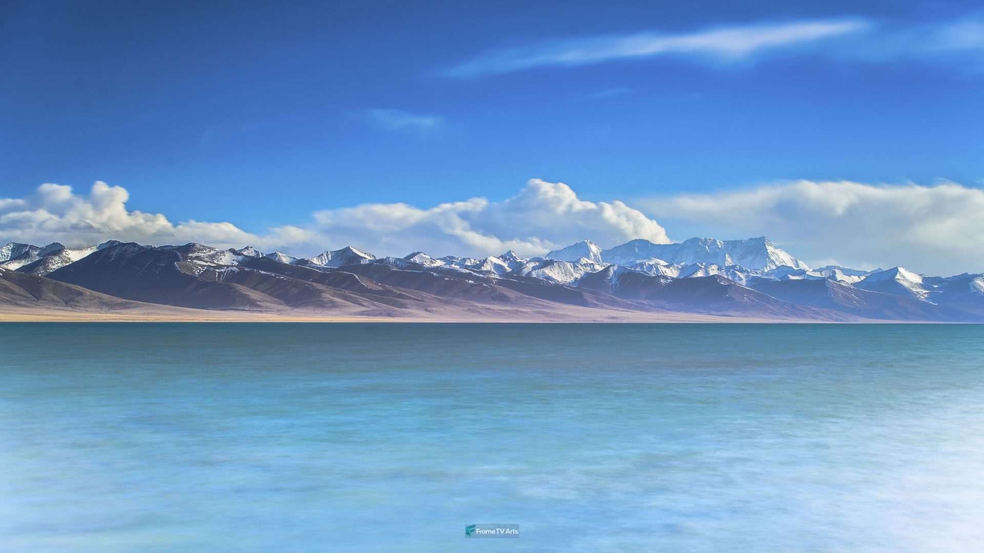 Calm sea with mountainous horizon line — Samsung Frame TV art