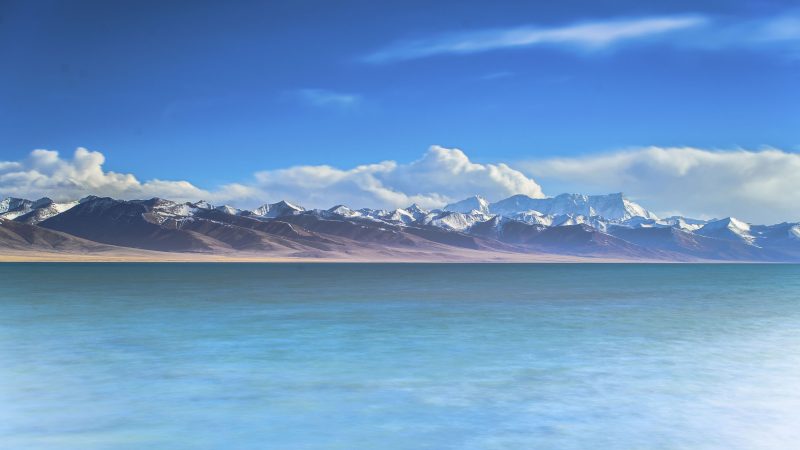 Calm sea with mountainous horizon line — Samsung Frame TV art