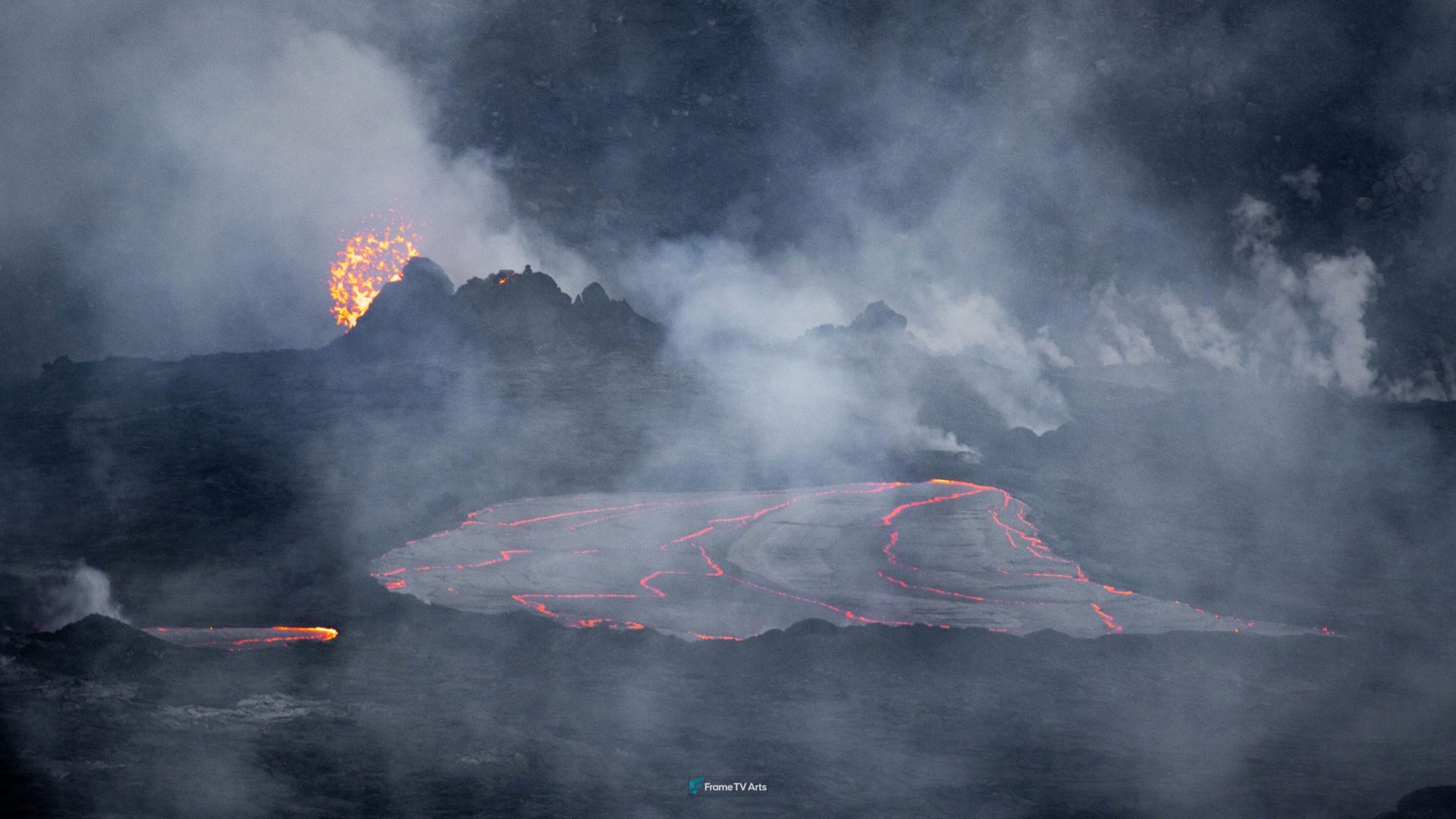Lava flowing from an active volcano — Samsung Frame TV art