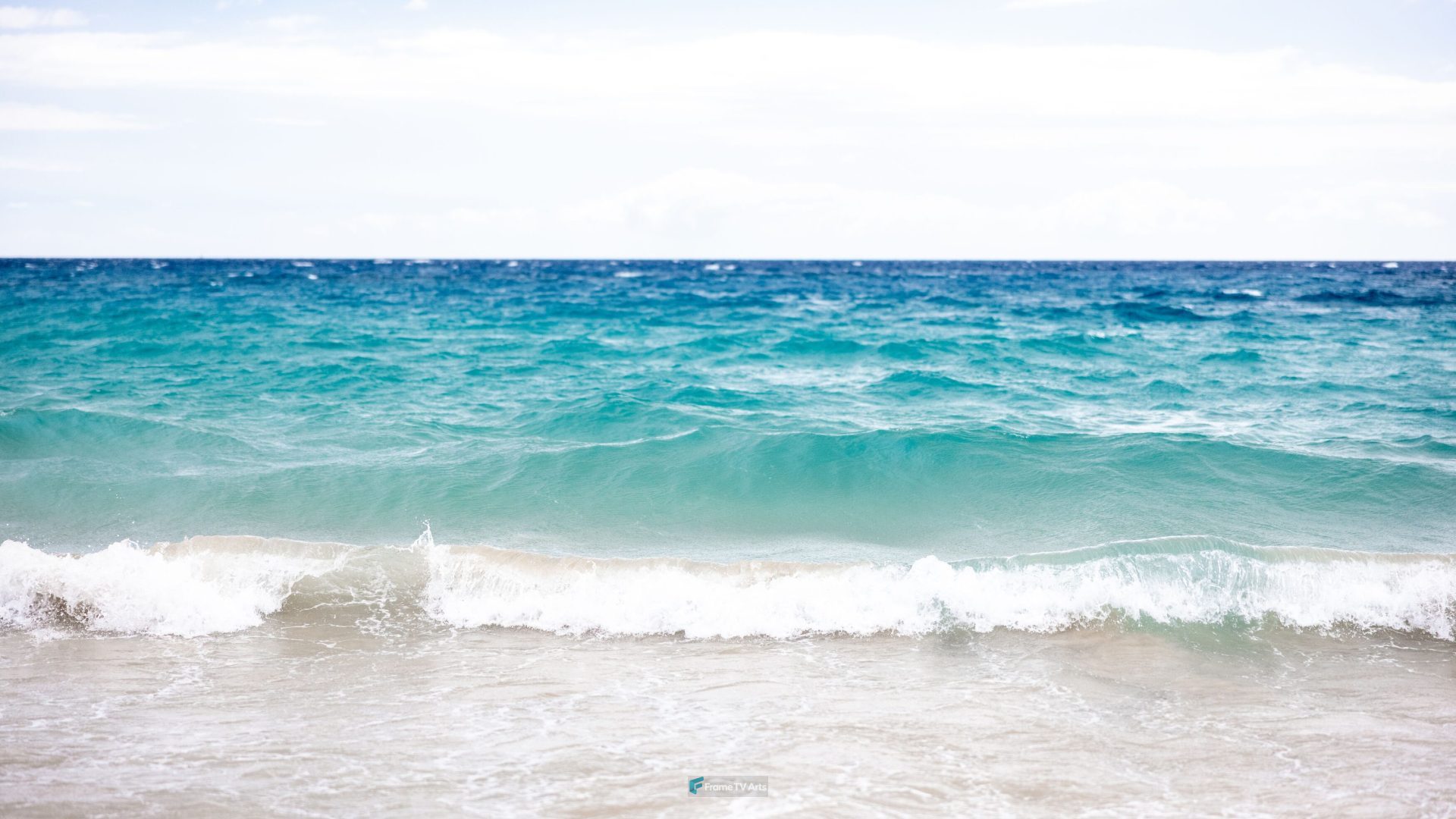 Serene turquoise sea waves on sandy beach — Samsung Frame TV art