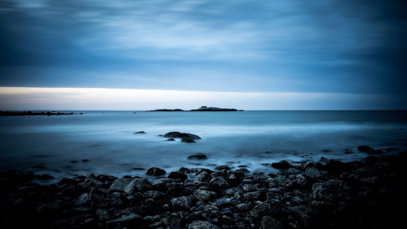 Serene seascape with long exposure rocks — Samsung Frame TV art