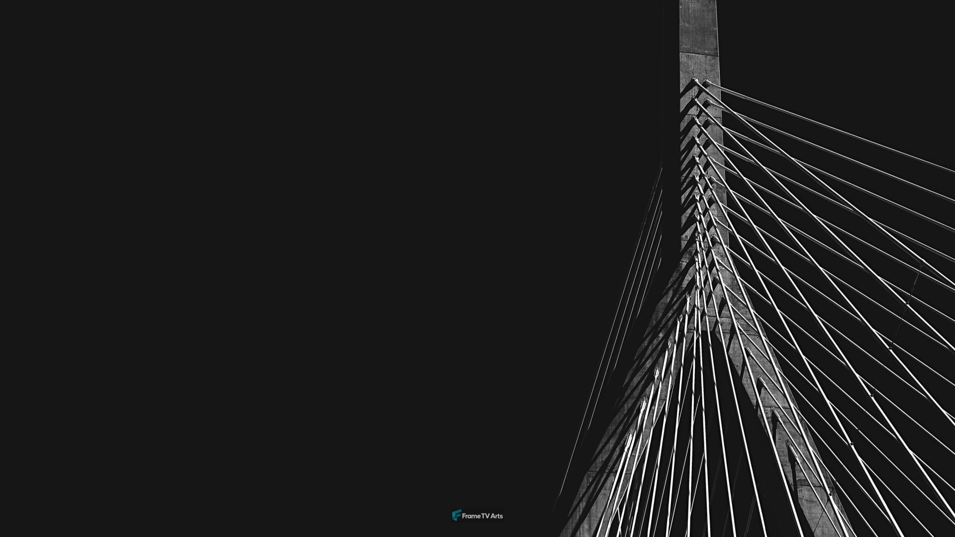 Black and white image of suspension bridge — Samsung Frame TV art