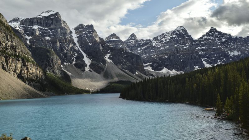 Mountain lake with dramatic peaks — Samsung Frame TV art