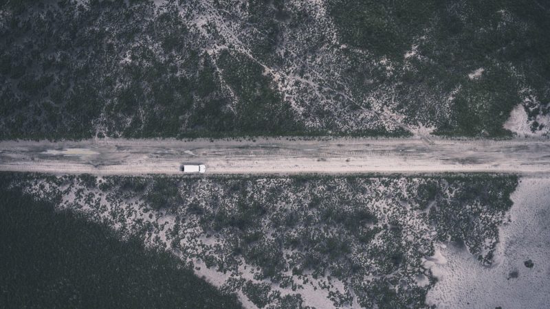 Lone truck on an isolated desert road — Samsung Frame TV art