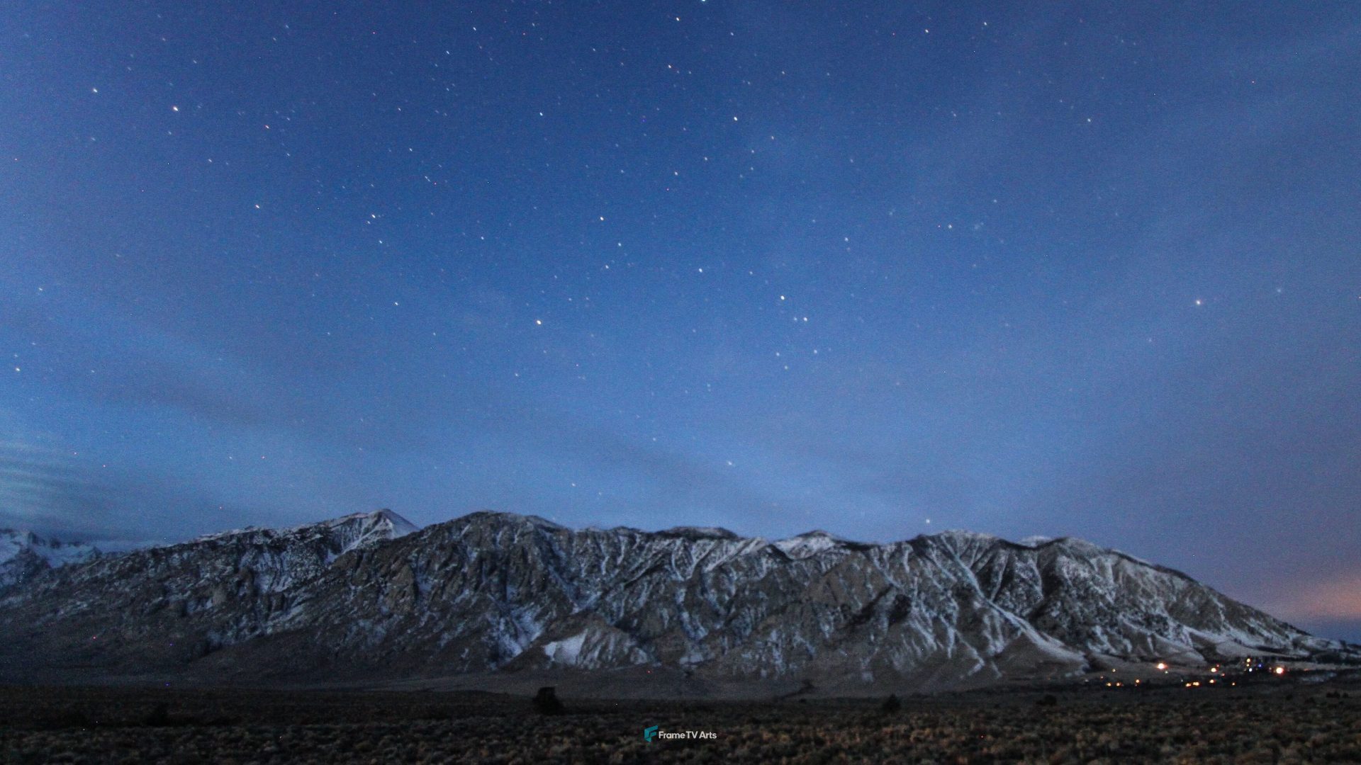 Starry night over snow-capped mountains — Samsung Frame TV art