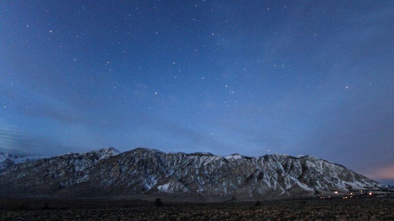 Starry night over snow-capped mountains — Samsung Frame TV art