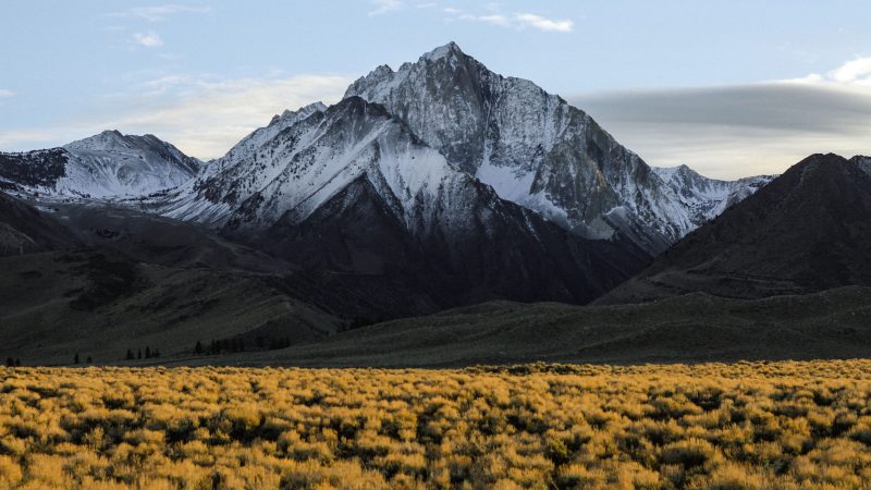 Snowy mountain peak at sunset — Samsung Frame TV art
