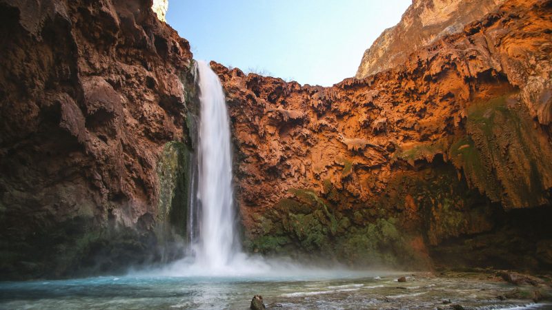 Majestic waterfall in a rocky terrain — Samsung Frame TV art