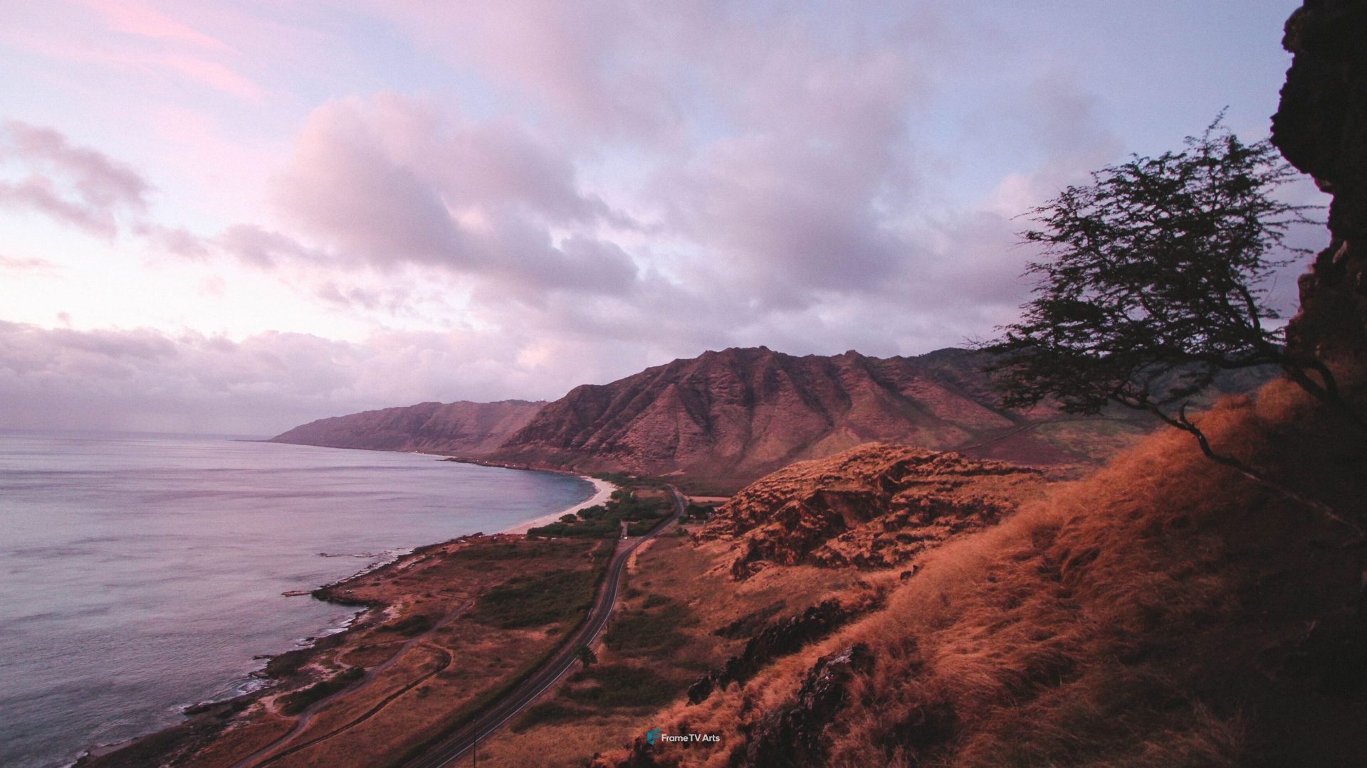 Scenic coastal landscape at twilight — Samsung Frame TV art