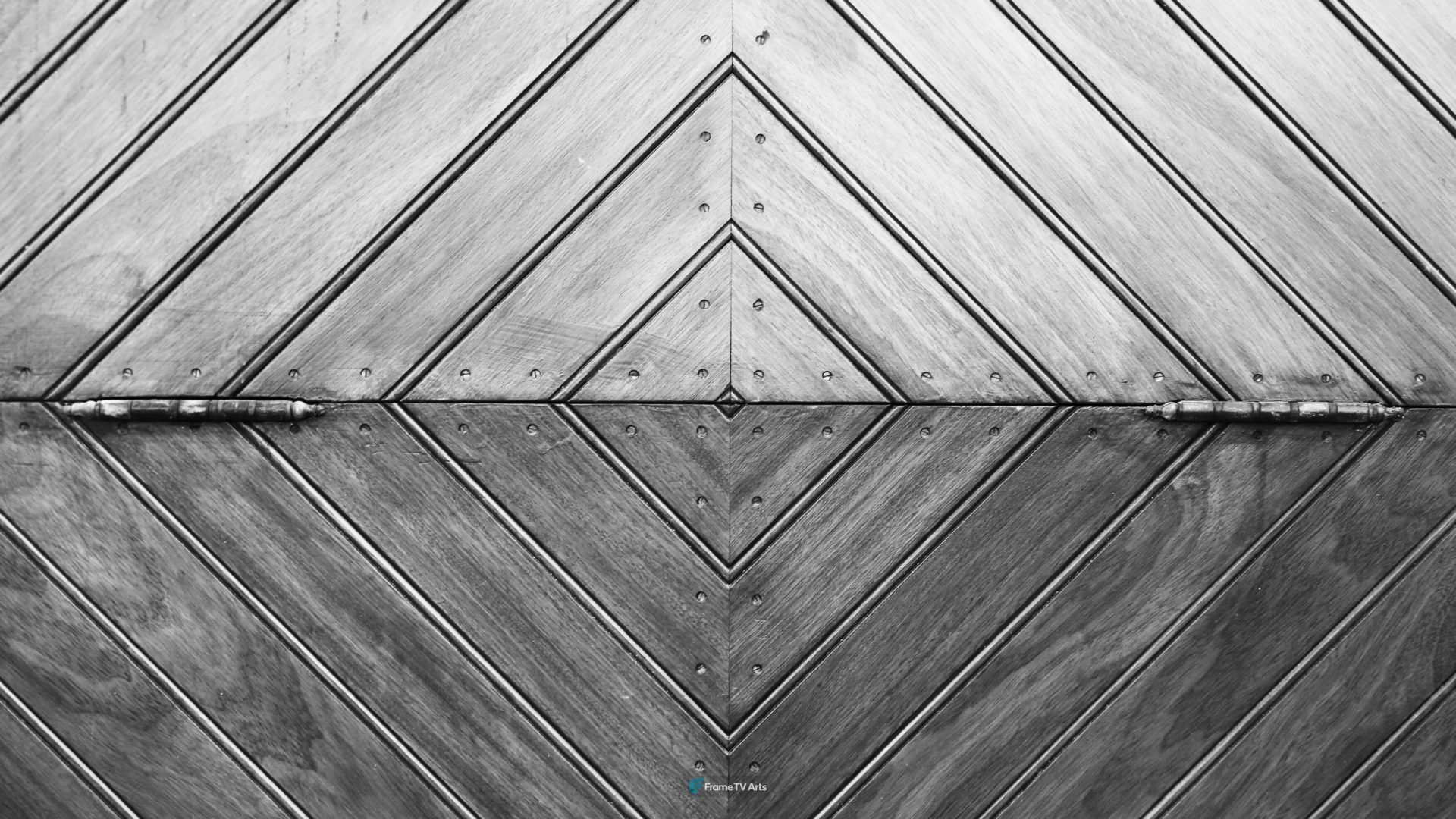 Geometrically patterned wooden panels aligned in symmetrical design — Samsung Frame TV art