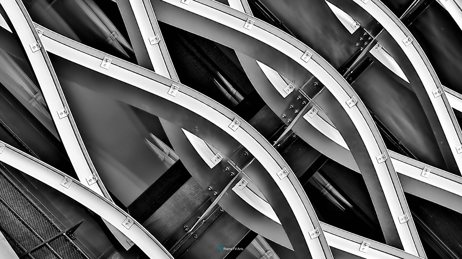Modern architectural design with overlapping curves — Samsung Frame TV art