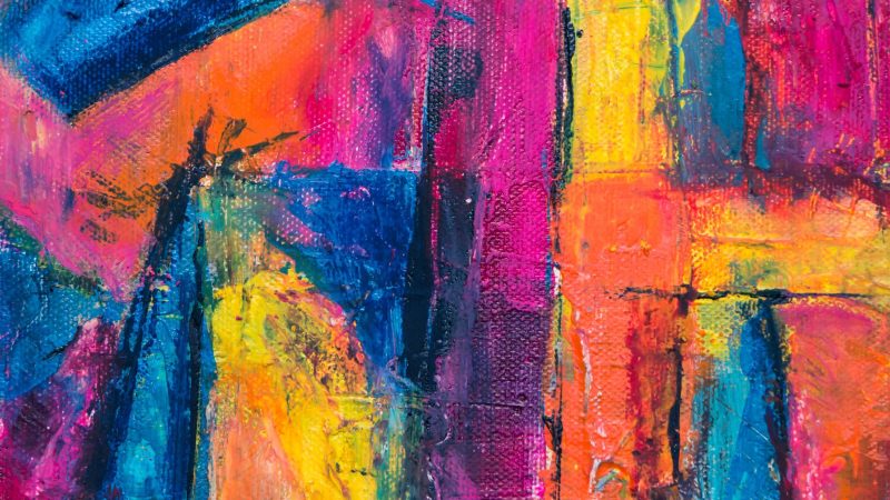 Vivid abstract painting with geometric shapes and colors. — Samsung Frame TV art