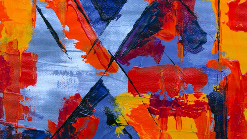 Energetic abstract painting with bold colors and lines. — Samsung Frame TV art