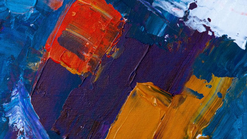 Multicolored abstract painting featuring dramatic hues — Samsung Frame TV art