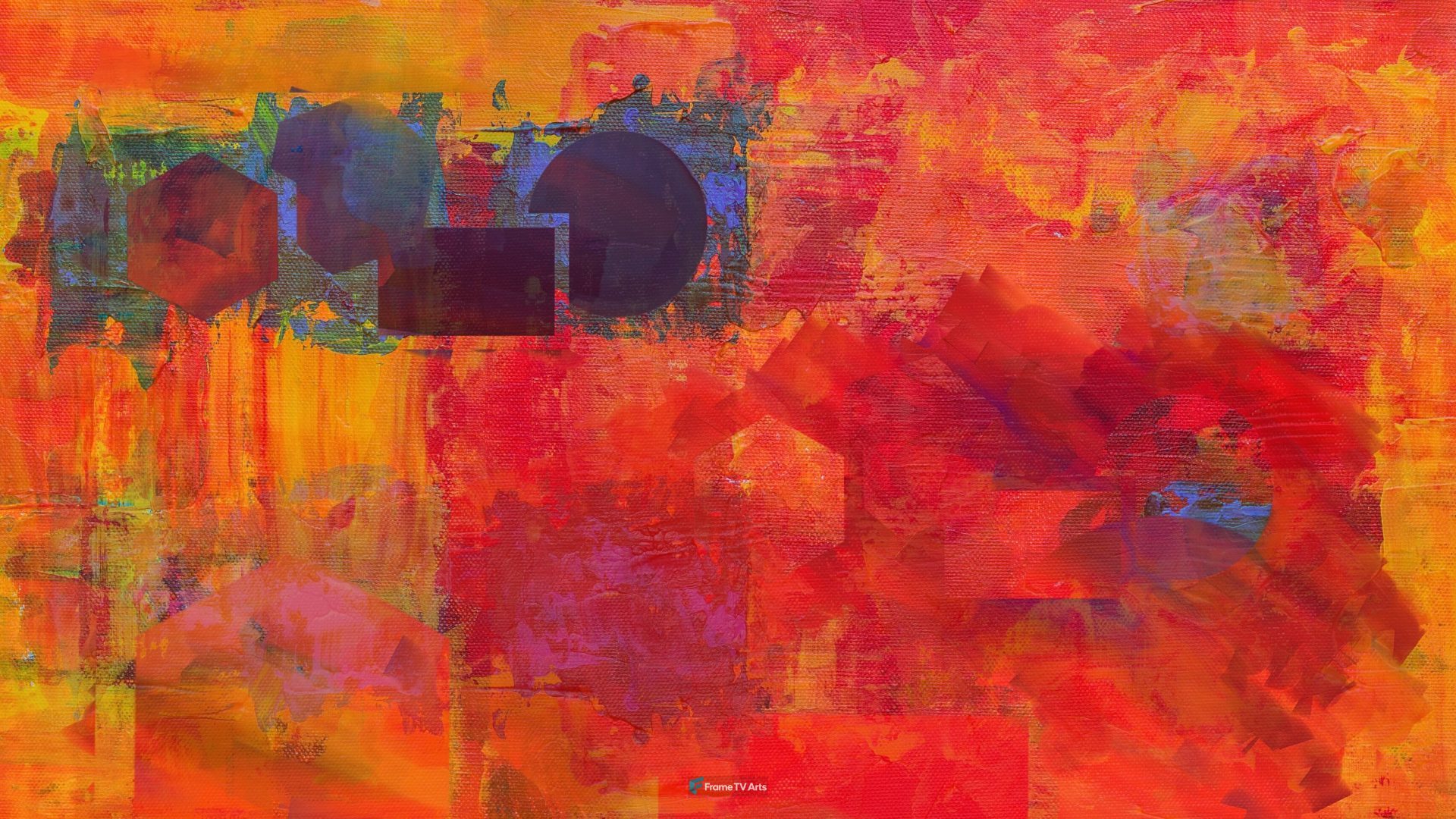 Colorful abstract painting with vibrant red and orange hues — Samsung Frame TV art
