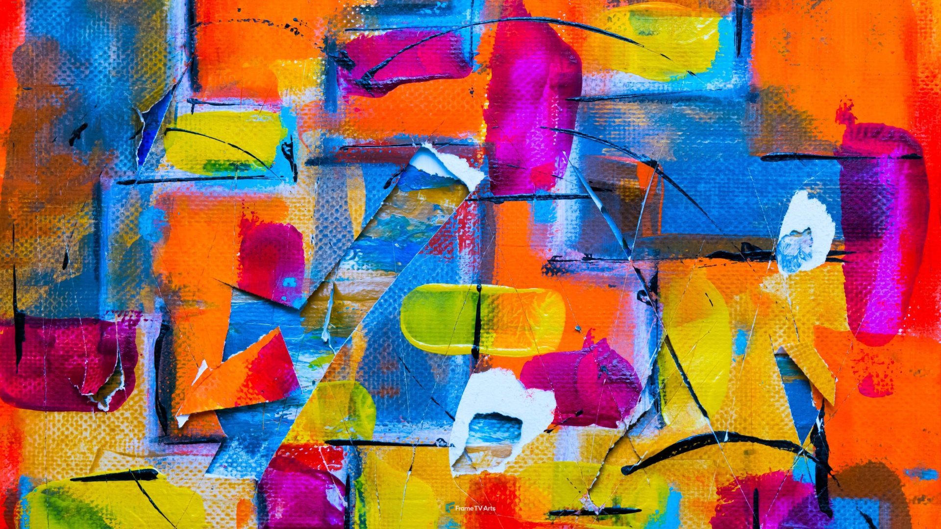 Vivid abstract art with bright colors and geometric shapes — Samsung Frame TV art